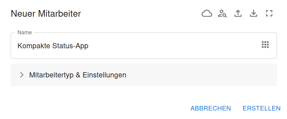 Dialogfenster zum Speichern der App